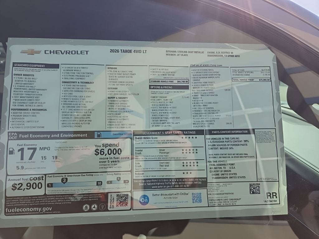 2026 Chevrolet Tahoe LT